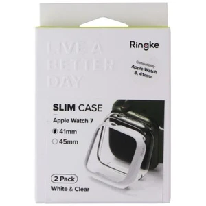 Ringke Slim Étui pour Montre Apple 9/8/7 (41mm) - Blanc / Transparent (2 Paquet) - Photo 1 sur 2