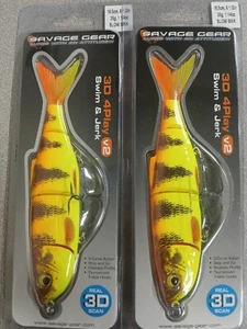 (LOT OF 2) SAVAGE GEAR 3D 4PLAY V2 SWIM & JERK 6.5" 4P-165-GA GOLDEN AMBUL F7103 - Picture 1 of 7
