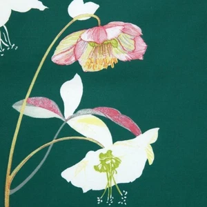 Nuevo Yves Delorme F/Q Sábana Plana 94x116" Rosa Blanco Hellebore Floral Verde Francia - Imagen 1 de 18