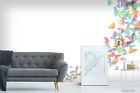3D Animal Butterfly Colours Self-adhesive Removeable Wallpaper Wall Mural1 2021