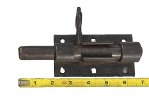 Cerradura de puerta de barril de hierro forjado de colección pestillo de cerrojo deslizante salvamento arquitectónico - Imagen 1 de 6