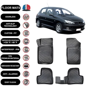 Floor Mats Liner Fits Peugeot 206 (1999-2016) Waterproof 4d Molded 4pcs - Bild 1 von 5