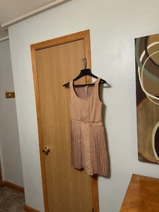 LC Lauren Conrad Size 8 Pink w/Polka Dots Sleeveless Knee-Length Dress - EUC - Foto 1 di 4