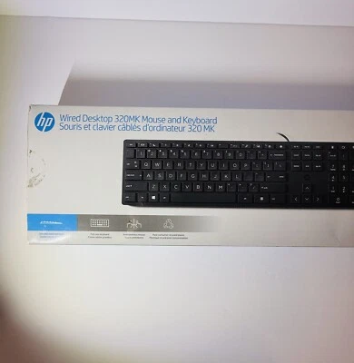 NEW HP 320MK USB Mouse and Keyboard - Black (9SR36UT#ABA) - Image 1 of 4
