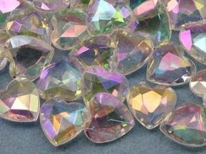 16mm Crystal Heart Decorating Gems AB Coating For Table Scatter 50 PCS - Picture 1 of 1