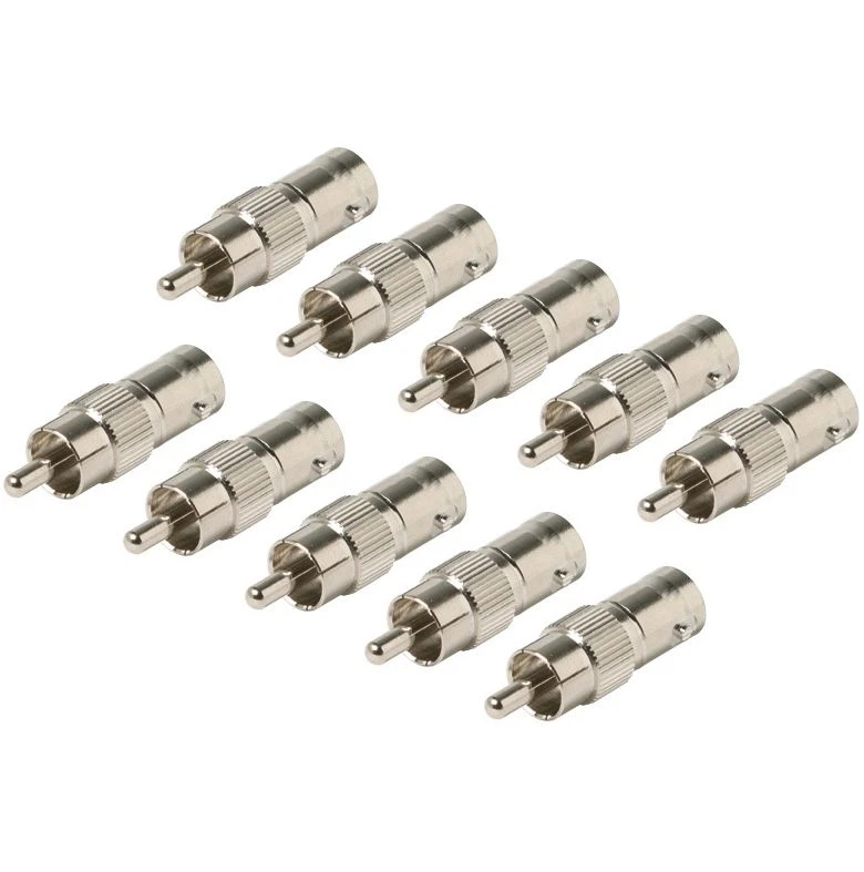 NEW 10 pack BNC female jack to RCA male plug coax adapters - Image 1 of 1