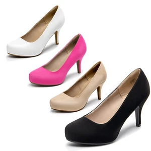 Women Low Stilettos Heel Elegant Wedding Party Slip On Platform Pump Shoes - Picture 1 of 15
