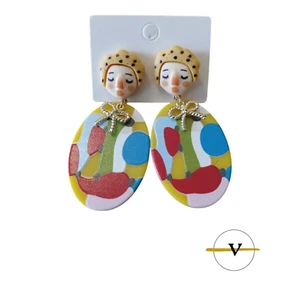 ORECCHINI DA DONNA CON PENDENTI COLORATI cod. A02 - Foto 1 di 1