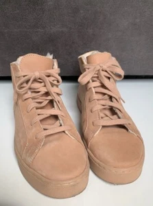 Zara Sneakers 100% Suede Split Leather Upper & Faux-Fur Lining Size 8/39EU - Picture 1 of 10