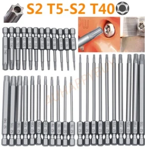 Security Torx Head Screw Driver Bit Set 50/100/150/200mm Magnetic Hex Shank Impa - Picture 1 of 13