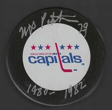 Mike Palmateer Signed & Inscribed Washington Capitals Puck