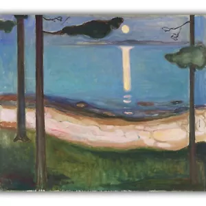 Moonlight by Edvard Munch (1895) Giclée Canvas Print, Multi-Size - Picture 1 of 10