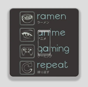 Ramen, Anime, Gamin, Repeat Routine UK Light Switch Vinyl Sticker Decal for Room - Picture 1 of 1