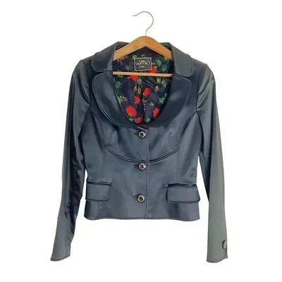 Chaqueta De Colección Dolce & Gabbana Solo Menores de 40 Colección Negra Satén Talla 6 EE. UU. Foto 1 de 4