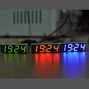 12V Digital Clock Car LED Electronic Clock Time Alarm Voltage Thermometer 4modes - Picture 1 of 14