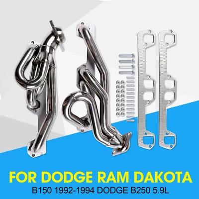 Stainless Exhaust Header For Dodge Ram Dakota B150 1992-1994 Dodge B250 5.9LLV - Image 1 of 4