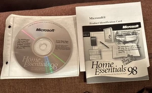 Disque logiciel Microsoft Home Essentials 98 PC, manuel et certificat d'authenticité - Photo 1/5