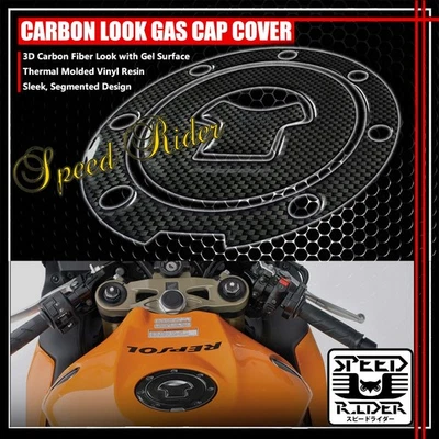 HONDA CBR-1000RR/600RR CARBON FIBER LOOK GAS CAP FUEL LID COVER PROTECTION PAD - Image 1 of 3