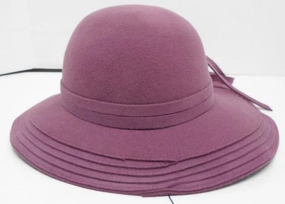 Sombrero Cloche Vintage Mr. John Classic Excello Lana Púrpura Con Etiquetas Foto 1 de 4