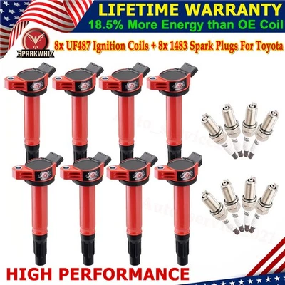 8PCS Ignition Coil + 8PCS Spark Plug For Toyota Tundra Lexus LS460 V8 2007-2019 Foto 1 de 4