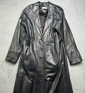 Vintage Ledermantel Damen L schwarz durchgehend weich Vericci Pfeil MatrixTrinity - Bild 1 von 13