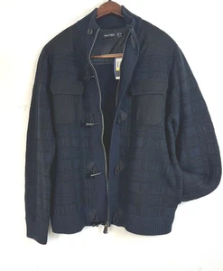 Chaqueta a Cuadros $298 Nautica Para Hombre Talla M Lana Merino Toggle Cremallera - Clásica Azul Marino Nueva con Etiquetas - Imagen 1 de 13