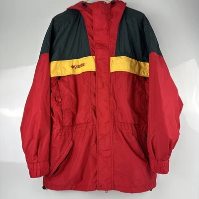 Columbia Men’s Jacket Large Red Yellow Black “A String Of Show Steers” Graphic - Image 1 of 4