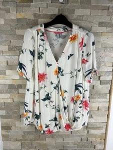Joules women’s size 10 white viscose floral top blouse - Picture 1 of 7