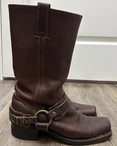 Frye Women’s Harness 12R Boots Size 7.5 M Brown Leather Style 77250 - Picture 1 of 12