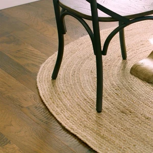 Area Rug Natural Jute Farmhouse 60x96 Oval Braided No Slip Floor Mat VHC Brands - Picture 1 of 12
