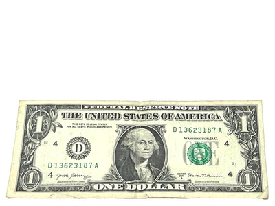 U.S. 2017A, $1.00 FEDERAL RESERVE NOTE, Extra Fine, S/N D 13623187 A (#529) - Image 1 of 2