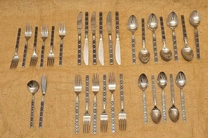 Ekco Eterna Montalo Stainless Korea 32 pcs Flatware Service For 5 + MCM - Picture 1 of 15