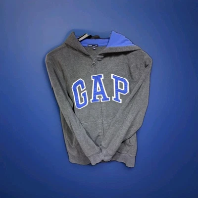 Jaqueta com capuz Gap Kids tamanho XL(12) masculina cinza com zíper - Imagem 1 de 4