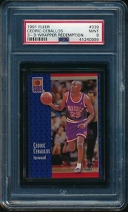 PSA 9 CEDRIC CEBALLOS 1991-92 Fleer 3D Acrylic Wrapper Redemption #339 RC MINT - Picture 1 of 1