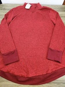 Serra Ladies Marled Top Fleece Sweater Women's XL Red Long Sleeve NEW - Picture 1 of 9