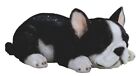 French Bulldog 18154 Sleepy Laying Puppy Dog Figurine 7.5" L Resin Black White