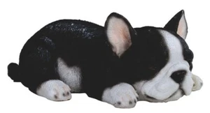 Estatuilla Bulldog Francés 18154 Perro Dormido 7,5" L Resina Negro Blanco - Imagen 1 de 1