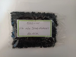 "STARFLAKE BEADS" - BLACK - 12 m/m - 500-ct - NEW - Picture 1 of 2