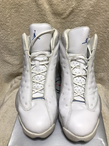 Air Jordan Retro 13 Bianco Grigio Neutro Blu Università 2005 Taglia 14