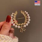 Fashion Women Jewelry Brooches Pin 3D Pearls Wheat Ear Flowers Style 1798