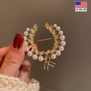 Fashion Women Jewelry Brooches Pin 3D Pearls Wheat Ear Flowers Style 1798 - Picture 1 of 5