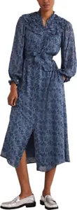 BODEN Floral Ruffle Yoke Midi shirt dress size 14 petite D0307 :::B34A:: - Picture 1 of 3