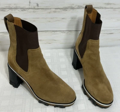 Rag & Bone Women Boot Size 38.5 US 8.5 Brown Leather Block Heel Lug Sole Pull On - Image 1 of 4