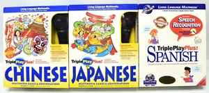 Learn A New Language Japanese Chinese Spanish Big Box CD-ROM Win Microphone 1997 - Picture 1 of 15