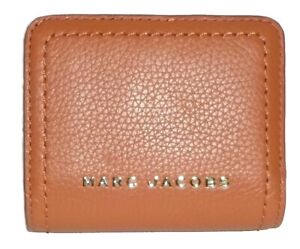 MARC JACOBS Smoked Almond  Leather Bifold Small Zip Wallet  NWT