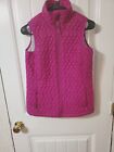Lands End Quilted Puff Vest For Women Fushia Size XS