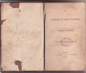 Courtship of Miles Standish Other Poems Henry Wadsworth Longfellow 1859 - Picture 1 of 2