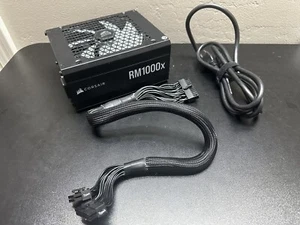Corsair RM1000x 1000W ATX Power Supply - Black Used Good Tested - Afbeelding 1 van 10