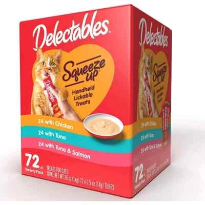 Hartz Delectables Squeeze Up Interactive Lickable Cat Treat (Pack of 72)