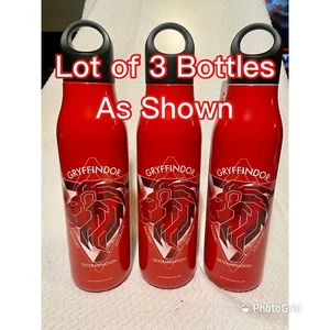 Harry Potter Gryffindor Lot of 3 Water Bottle Stainless Steel 22 oz  Red New - Picture 1 of 4